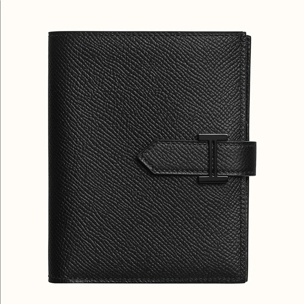New Hermès So Black Bearn Compact monochrome Wallet